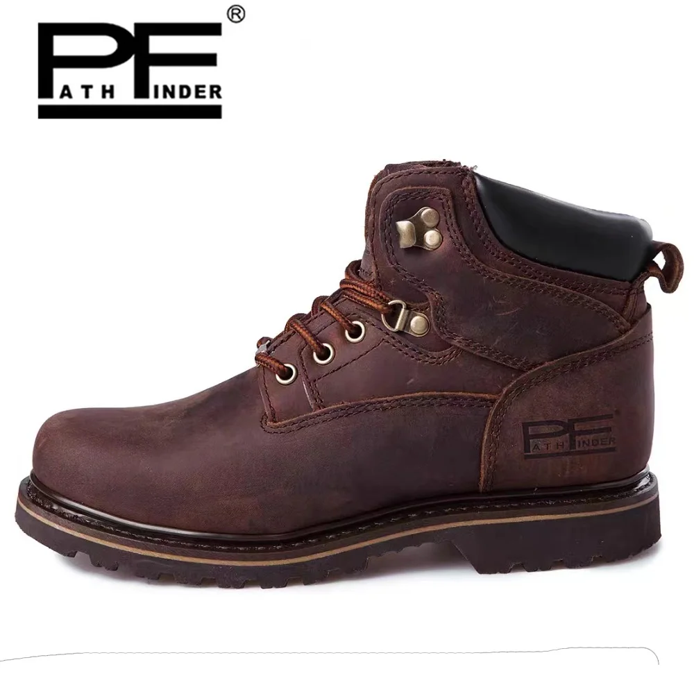 Leather Work Fabric - Pf moda masculina botas de motocicleta