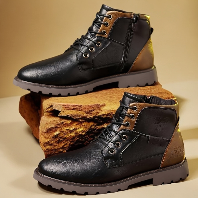 Leather Work Fabric - Botas de Couro Masculinas de Cano