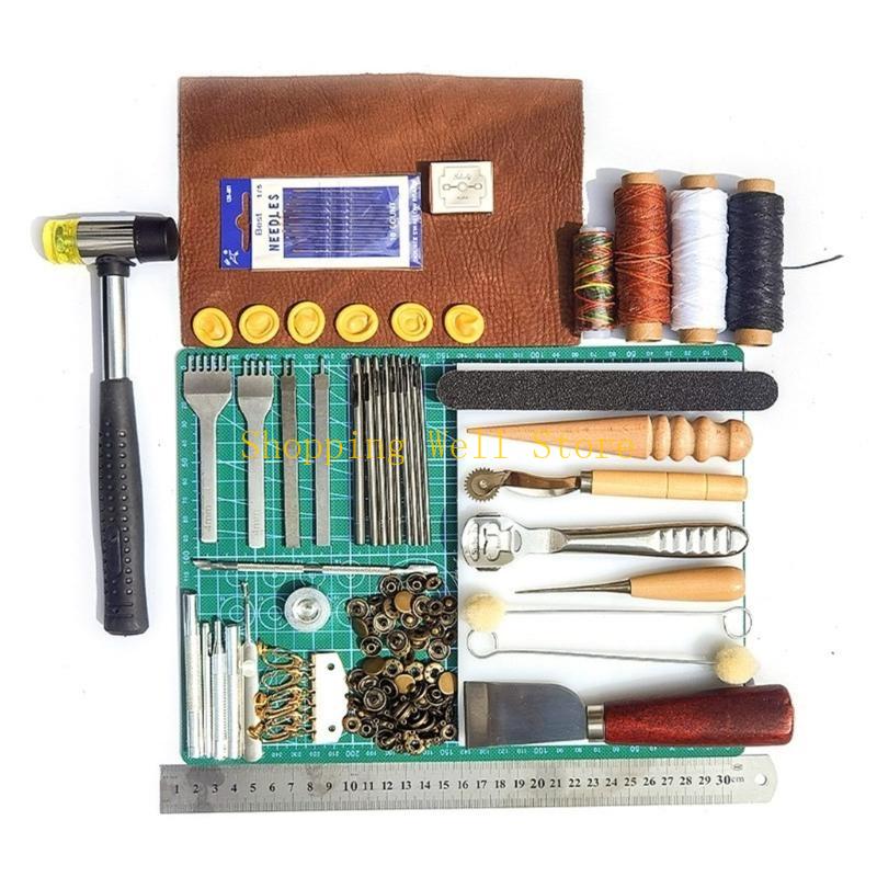 Leatherwork Beginner Tools - Ferramentas e suprimentos trabalho couro KX4B