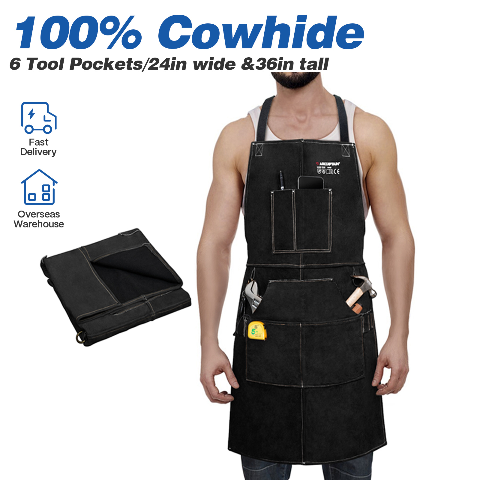 Leather Work Organiser - Avental de trabalho de soldagem de