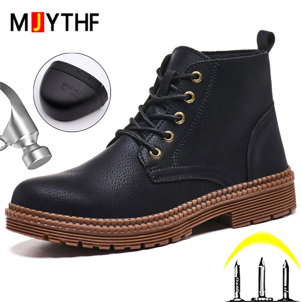 Leather Work Fabric - Botas de trabalho à prova d'água,