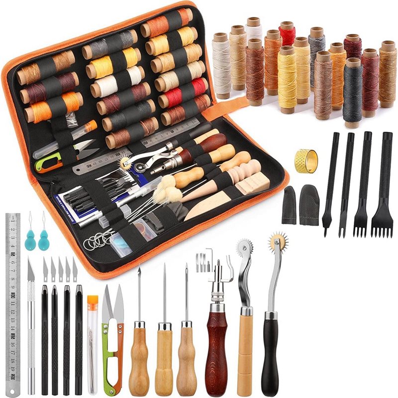 Leatherwork Beginner Tools - Kit de Ferramentas para Trabalho em