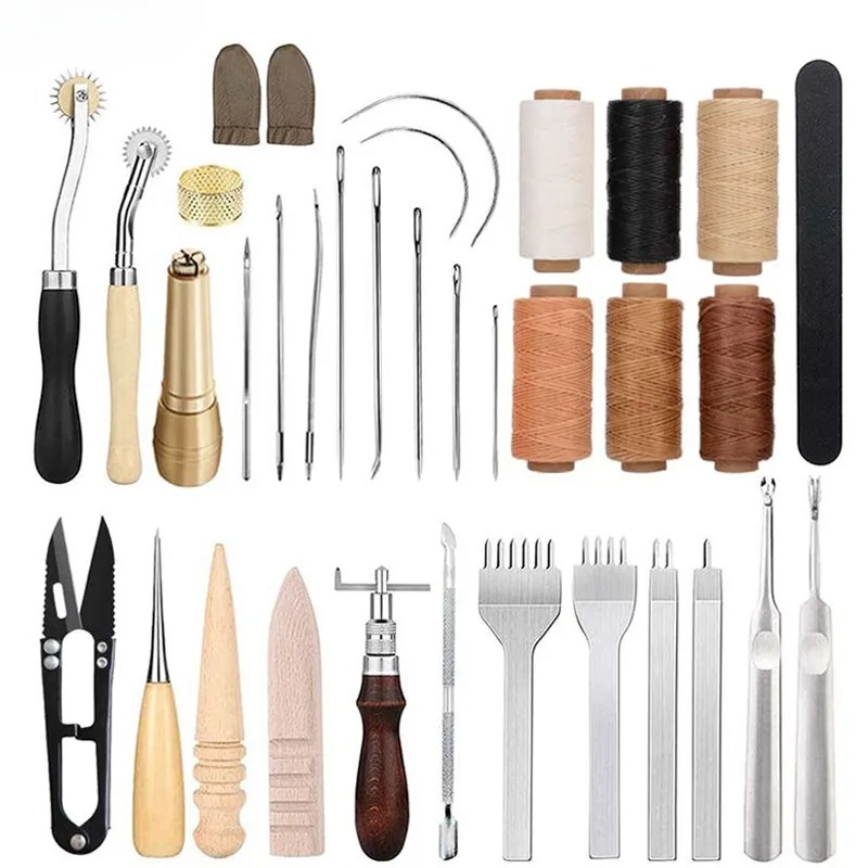 Leatherwork Beginner Tools - Kit de Ferramentas para Trabalhos em