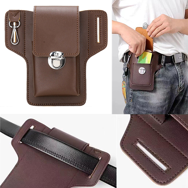 Leatherwork Wallet - Bolsa de cintura de couro PU