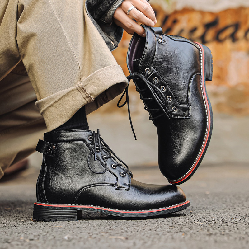 Leather Work Fabric - Novos Sapatos Masculinos de Couro de