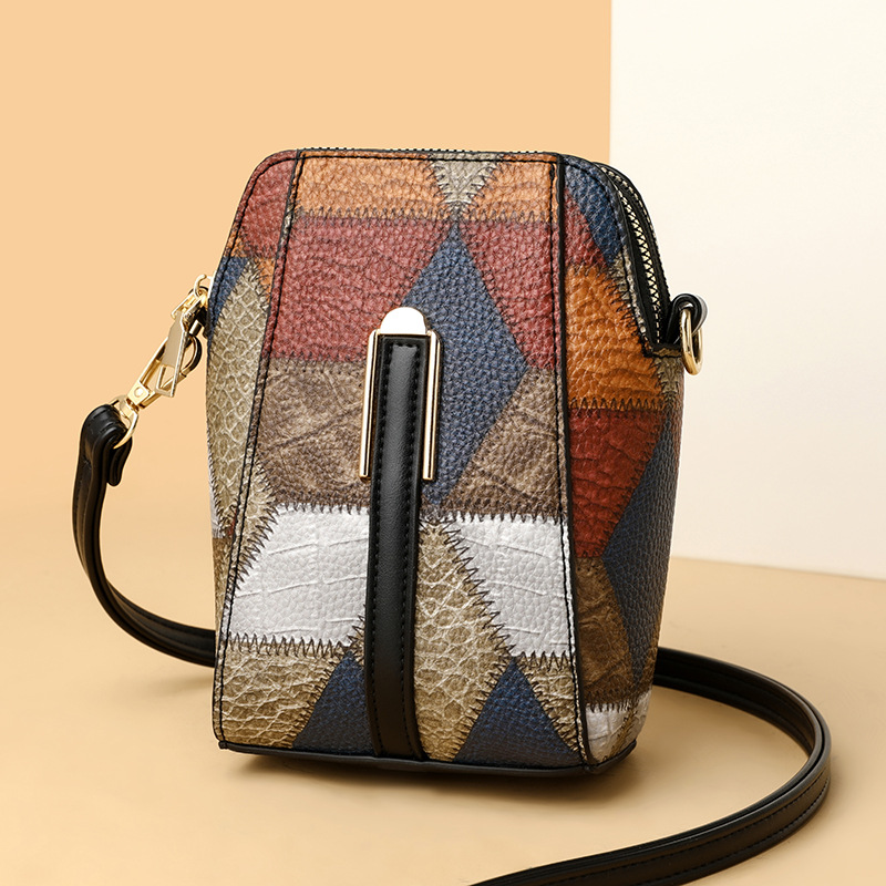 Leatherwork Wallet - Bolsa crossbody de couro PU para