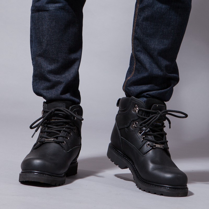 Pf moda masculina botas de mot - Leather Work Fabric avaliação e preço
