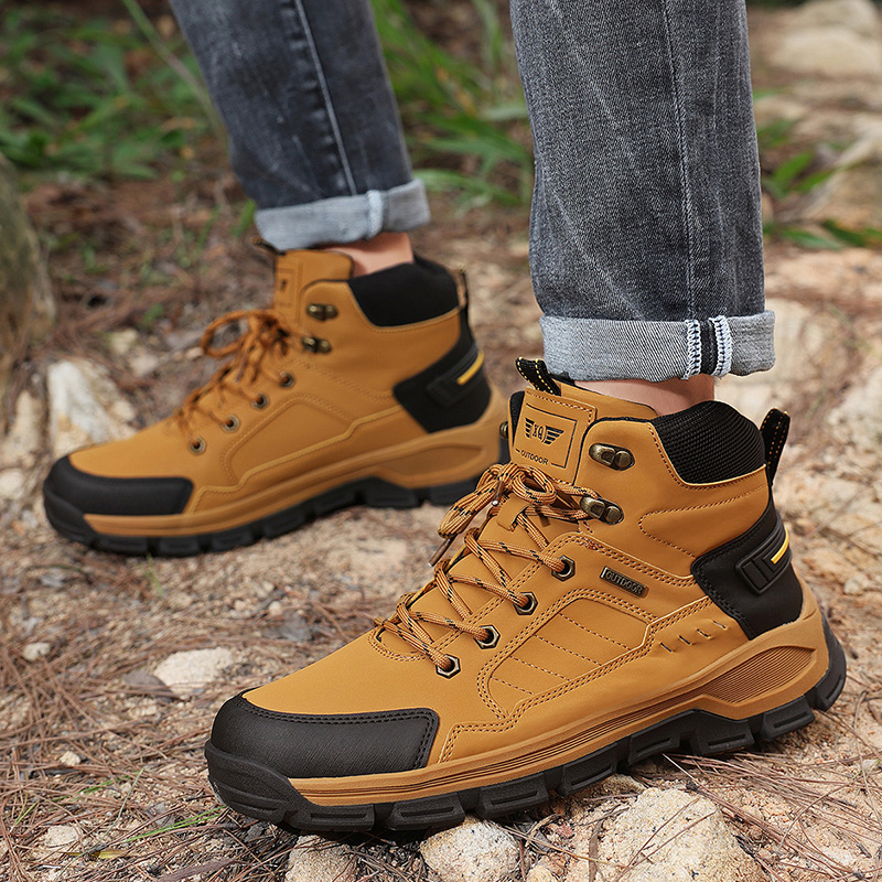 Novo outono botas masculinas m - Leather Work Fabric avaliação e preço