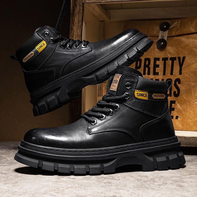 Botas de tornozelo de platafor - Leather Work Fabric avaliação e preço