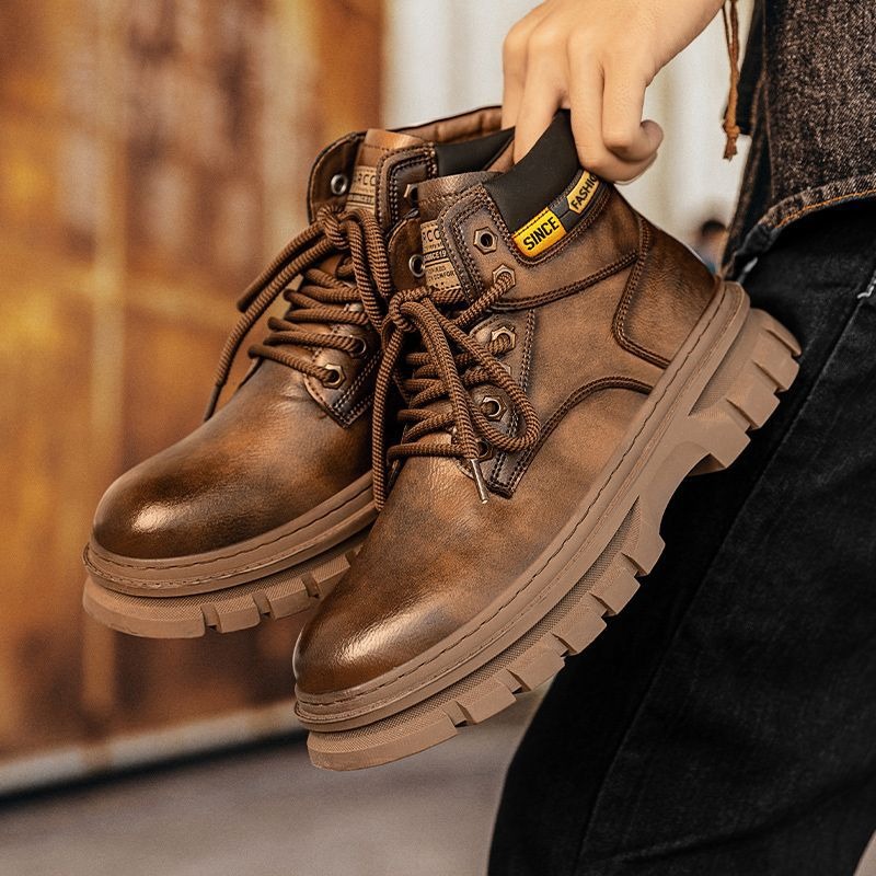 Botas de tornozelo de platafor - Leather Work Fabric avaliação e preço