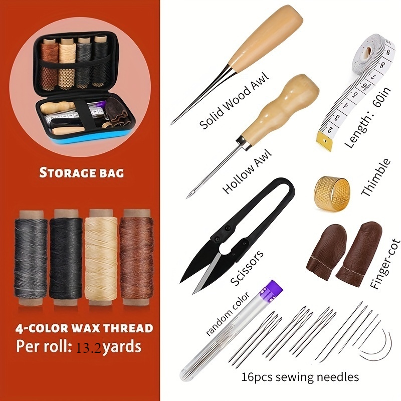 Kit de Costura de Couro, Kit d - Leather Work Organiser avaliação e preço