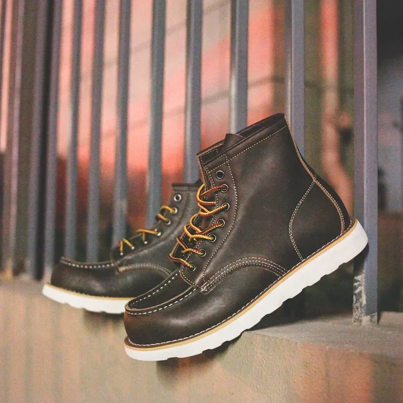 Botas masculinas de couro genu - Leather Work Organiser avaliação e preço