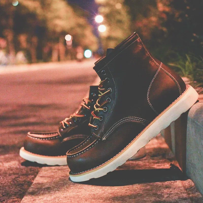 Botas masculinas de couro genu - Leather Work Organiser avaliação e preço