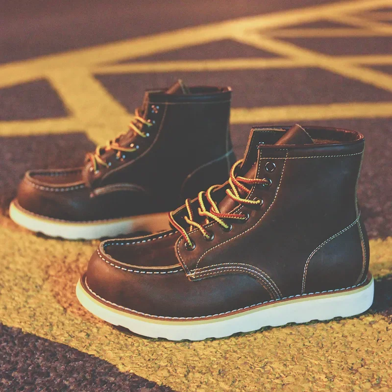 Botas masculinas de couro genu - Leather Work Organiser avaliação e preço