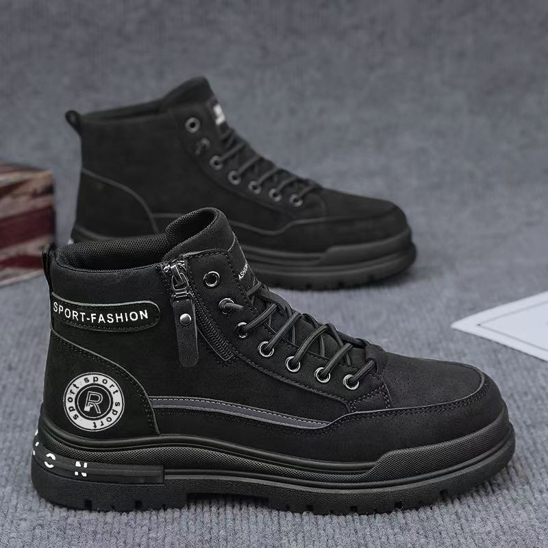 Homens retro botas de trabalho - Leather Work Fabric avaliação e preço