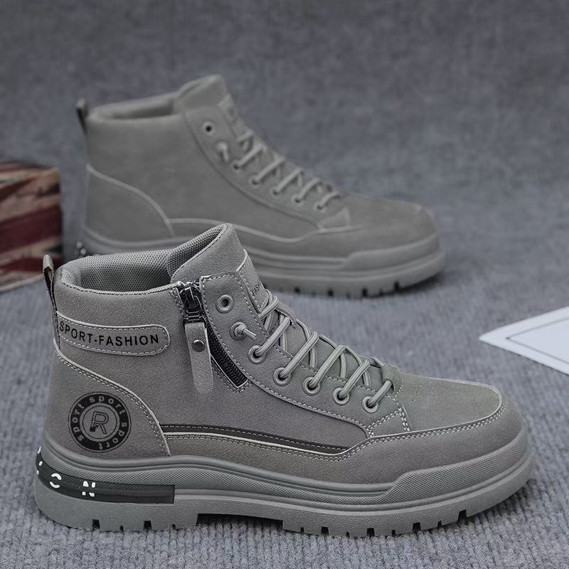 Homens retro botas de trabalho - Leather Work Fabric avaliação e preço