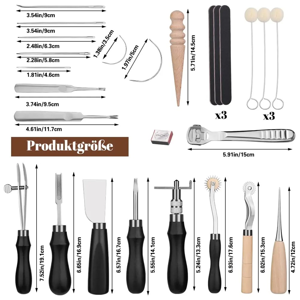 Fenrry 37 peças ferramentas de - Leatherwork Beginner Tools avaliação e preço